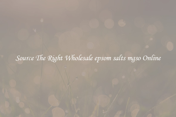 Source The Right Wholesale epsom salts mgso Online