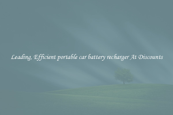 Leading, Efficient portable car battery recharger At Discounts
