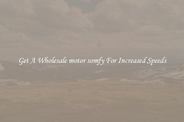 Get A Wholesale motor somfy For Increased Speeds