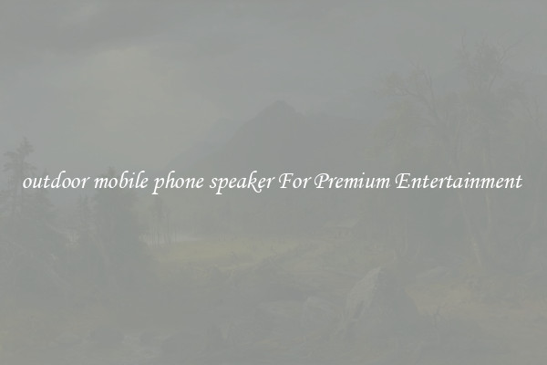 outdoor mobile phone speaker For Premium Entertainment 