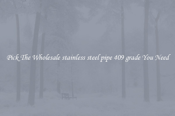 Pick The Wholesale stainless steel pipe 409 grade You Need