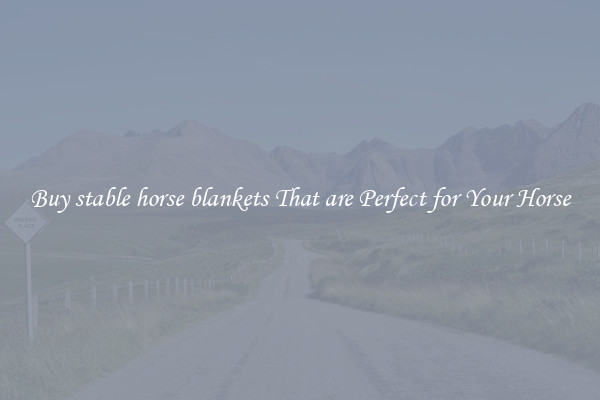 Buy stable horse blankets That are Perfect for Your Horse