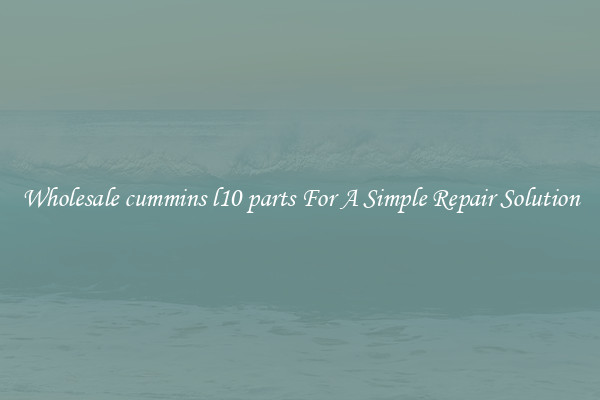 Wholesale cummins l10 parts For A Simple Repair Solution
