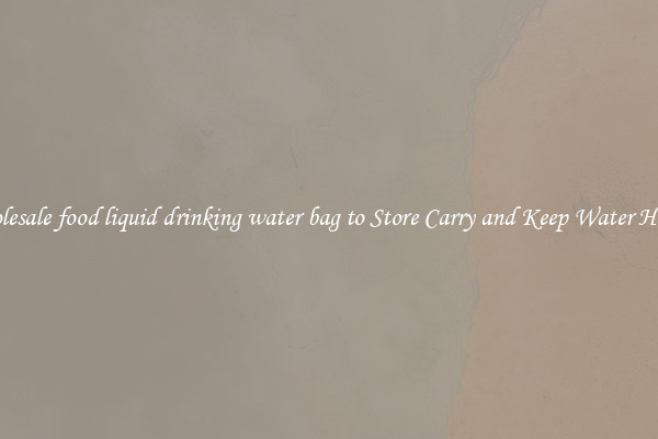 Wholesale food liquid drinking water bag to Store Carry and Keep Water Handy