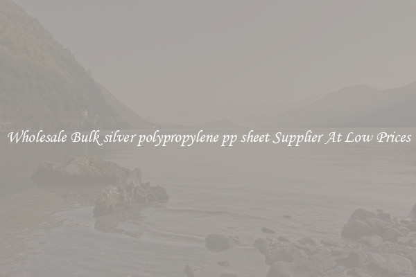 Wholesale Bulk silver polypropylene pp sheet Supplier At Low Prices